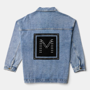 Mit Monogramm Diamanteffekt Coole Frauenwirkung Jeansjacke