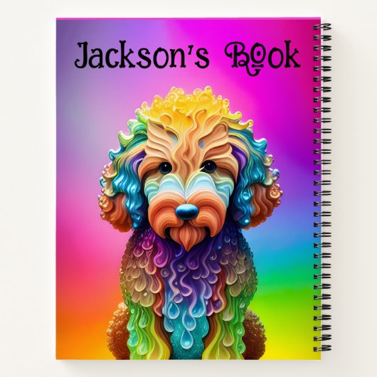 Mit Monogramm Dogcare Journal 8.5" x 11" Notebook Notizblock (Rückseite)