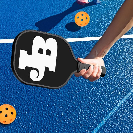 Mit Monogramm Doppelte Erstschwarz und Weiß Pickleball Schläger