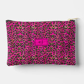 Mit Monogramm Druckfarben mit schwarzem Leopard Zubehörtasche (Rückseite)