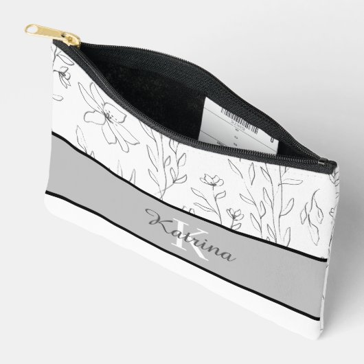 Mit Monogramm Druckknopf Nähtasche Zubehörtasche (Offen)