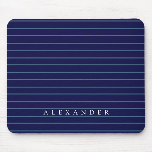 Mit Monogramm, dunkelblaue Streifen für Monogramm Mousepad (Vorne)