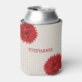 Mit Monogramm dunkelrote Blume Dosenkühler (Kanne Vorderseite)