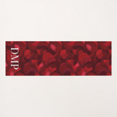 Mit Monogramm dunkelrotes Abstraktes Leaf-Muster Yogamatte (Rückseite (Horizontal))