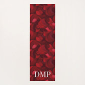 Mit Monogramm dunkelrotes Abstraktes Leaf-Muster Yogamatte (Rückseite)
