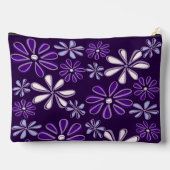 Mit Monogramm dunkle Violette Blume Butterfly Dood Zubehörtasche (Rückseite)