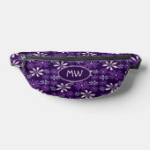 Mit Monogramm dunkle Violette Blume Doodle Bauchtasche (Ablage )