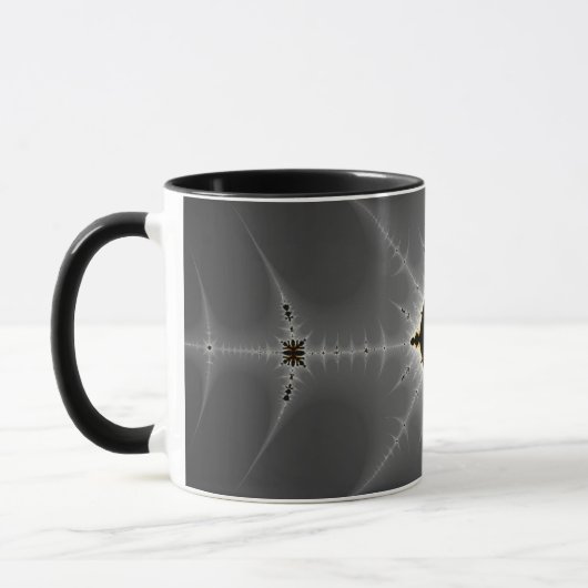 Mit Monogramm dunkles graues und schwarzes Fraktal Tasse (Links)