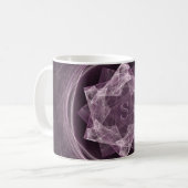 Mit Monogramm dunkles Lila-Star-Fraktal Kaffeetasse (Vorderseite Links)