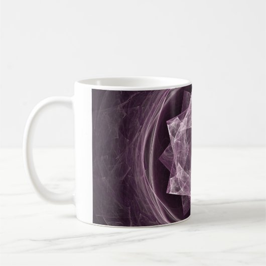 Mit Monogramm dunkles Lila-Star-Fraktal Kaffeetasse (Links)