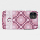 Mit Monogramm Dusky-Rose Dot Mandala geteert Case-Mate iPhone Hülle (Rückseite (Horizontal))