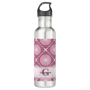 Mit Monogramm Dusky-Rose Dot Mandala geteert Edelstahlflasche
