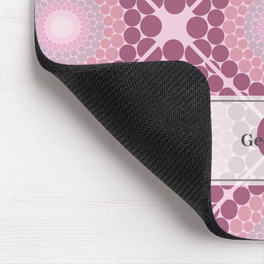Mit Monogramm Dusky-Rose Dot Mandala geteert Mousepad (Ecke)