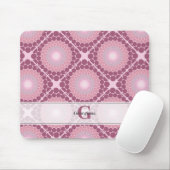 Mit Monogramm Dusky-Rose Dot Mandala geteert Mousepad (Mit Mouse)