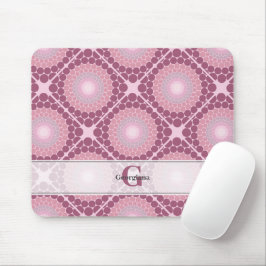 Mit Monogramm Dusky-Rose Dot Mandala geteert Mousepad