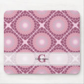 Mit Monogramm Dusky-Rose Dot Mandala geteert Mousepad (Vorne)