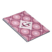 Mit Monogramm Dusky-Rose Dot Mandala geteert Notizblock (Rechte Seite)