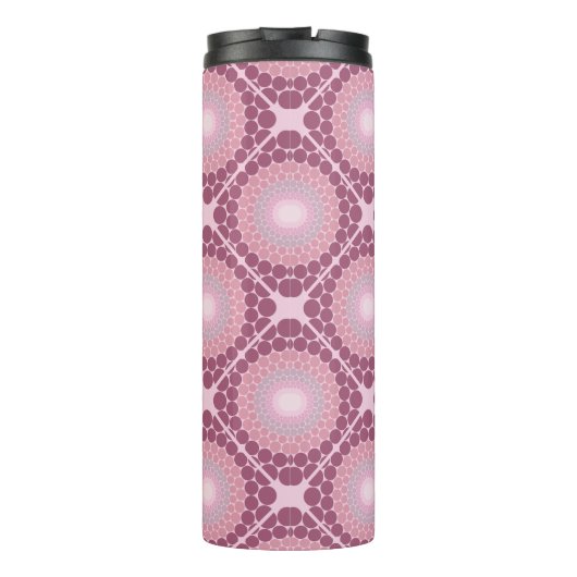 Mit Monogramm Dusky-Rose Dot Mandala geteert Thermosbecher (Rückseite)