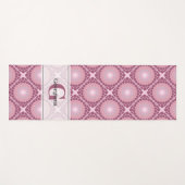 Mit Monogramm Dusky-Rose Dot Mandala geteert Yogamatte (Vorderseite (Horizontal))