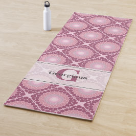 Mit Monogramm Dusky-Rose Dot Mandala geteert Yogamatte