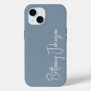 Mit Monogramm Dusty Blue Case-Mate iPhone Hülle