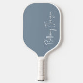Mit Monogramm Dusty Blue Pickleball Paddel Schläger (Rückseite)