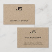 Mit Monogramm Echtkraftpapier Modernes Beruflich Visitenkarte (Vorne/Hinten)