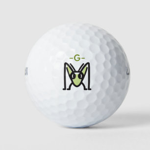 Mit Monogramm Edgy Grasshopper Icon Frontansicht Golfball