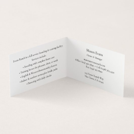 Mit Monogramm Eggbutt Snaffle Bit-Pferdebranche Visitenkarten (Innenseite)