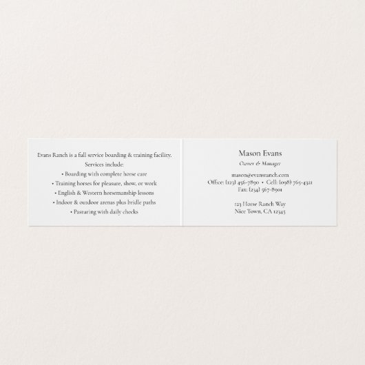 Mit Monogramm Eggbutt Snaffle Bit-Pferdebranche Visitenkarten (Innenseite Aufgefaltet)