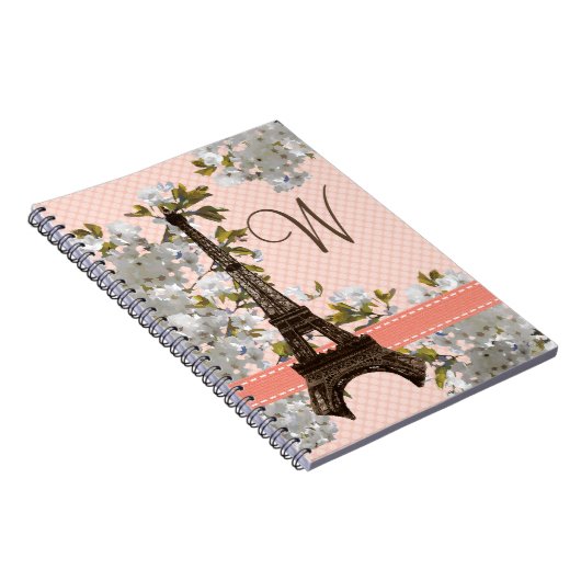 Mit Monogramm Eiffel-Turm-gewundenes Notizblock (Rechte Seite)