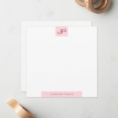 Mit Monogramm einfache Vorlage Elegantes Rosa (Vorderseite/Rückseite Beispiel)