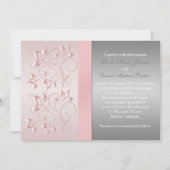 Mit Monogramm Einladung in Rosa und Silber (Rückseite)