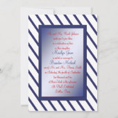 Mit Monogramm Einladung von Navy und White Strips (Rückseite)