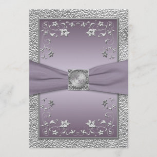 Mit Monogramm Einladung von Pflaume und Zinnflor
