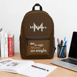 Mit Monogramm einmal ein Adler immer ein Adler bra Bedruckter Rucksack