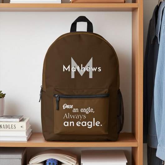 Mit Monogramm einmal ein Adler immer ein Adler bra Bedruckter Rucksack