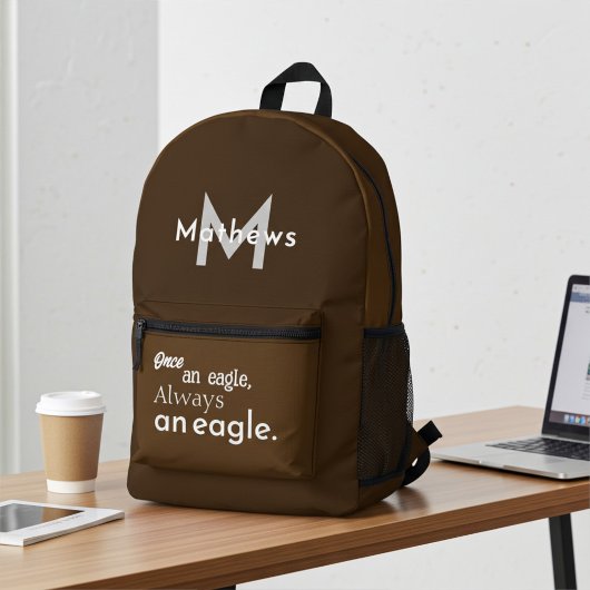 Mit Monogramm einmal ein Adler immer ein Adler bra Bedruckter Rucksack