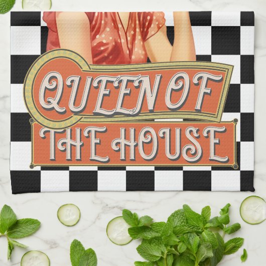 Mit Monogramm, einzigartige Retro-Kunst Geschirrtuch (Gefaltet)