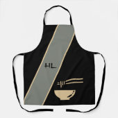 Mit Monogramm, einzigartige schwarzasiatische Schü Schürze (Vorderseite)