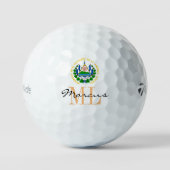 Mit Monogramm El Salvador-Flagge, Emblem-Golfbälle Golfball (Vorderseite)