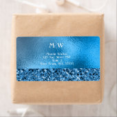 Mit Monogramm Elegant Blue Sparkle Glitzer Luxus (Insitu)