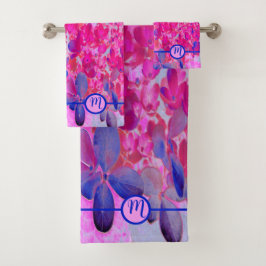 Mit Monogramm Elegant Floral Hydrangea Badhandtuch Set