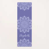 Mit Monogramm Elegant Lila Blue Mandala Yogamatte (Vorderseite)