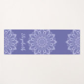 Mit Monogramm Elegant Lila Blue Mandala Yogamatte (Vorderseite (Horizontal))