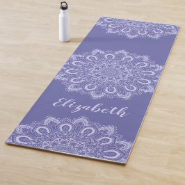 Mit Monogramm Elegant Lila Blue Mandala Yogamatte