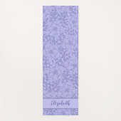 Mit Monogramm Elegant Lila Periwinkle Blauer Blume Yogamatte (Vorderseite)
