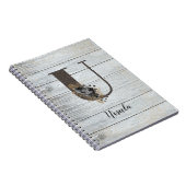 Mit Monogramm Elegant Moderne Goth Black Rose U No Notizblock (Rechte Seite)