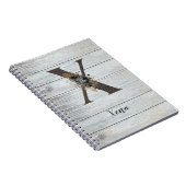 Mit Monogramm Elegant Moderne Goth Black Rose X No Notizblock (Rechte Seite)