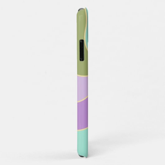 Mit Monogramm Elegant Purplish Retro Sun Waves Case-Mate iPhone Hülle (Hinten/Rechts)